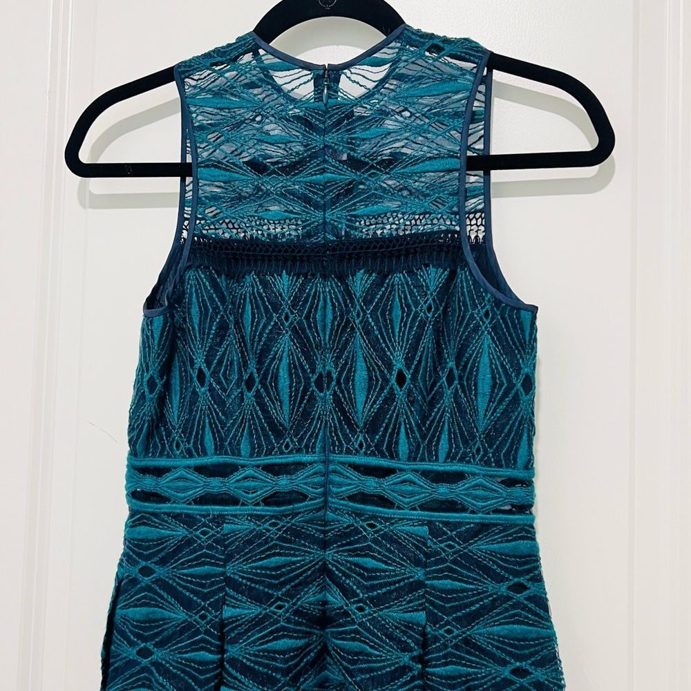 Jonathan Simkhai Women's Lace Embroidered Sleeveless Midi Dress Teal/Navy Sz. 0 - Picture 8 of 14